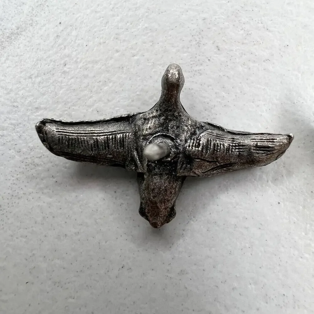 Silver Tone Flying Bird Lapel Tie Tack Pin